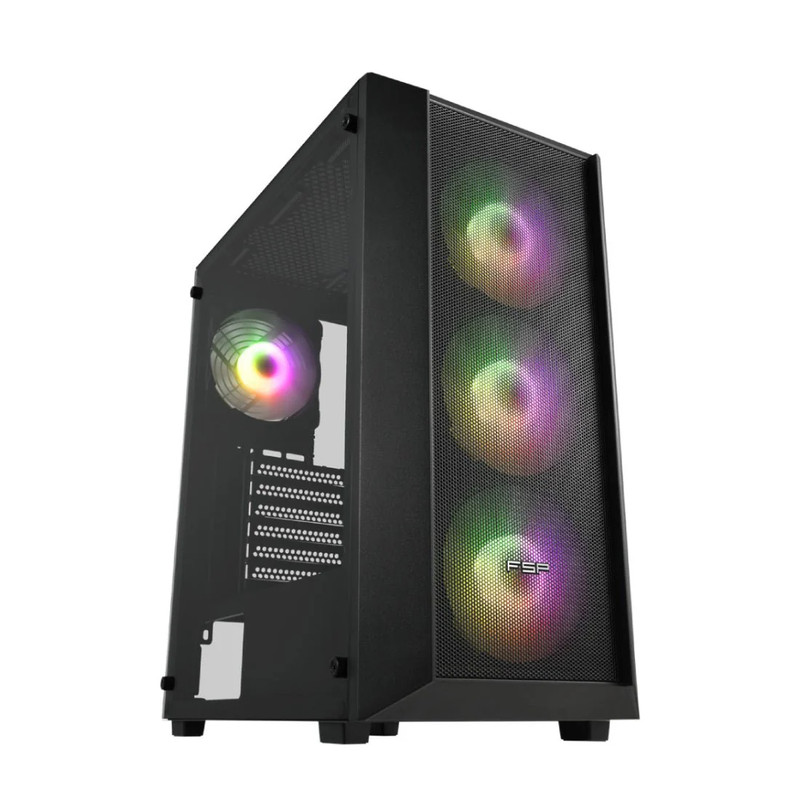 FSP CMT218 ATX Mid Tower Case - Black - صندوق